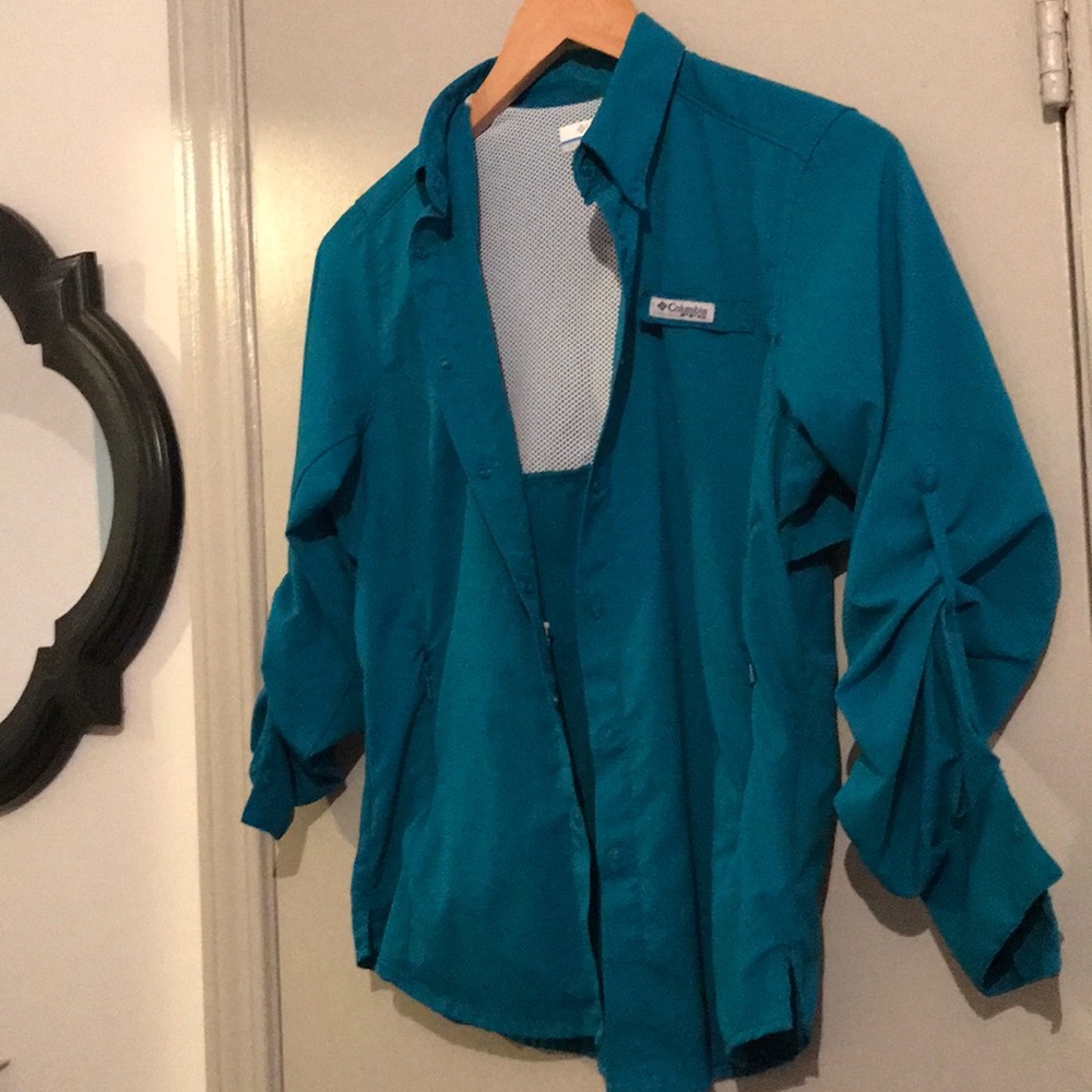 Teal Columbia Fishing Shirt